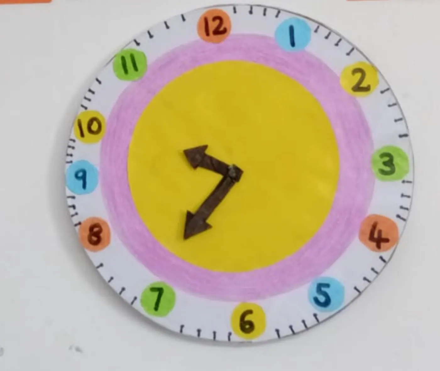 Grade 2 colourful clock craft
