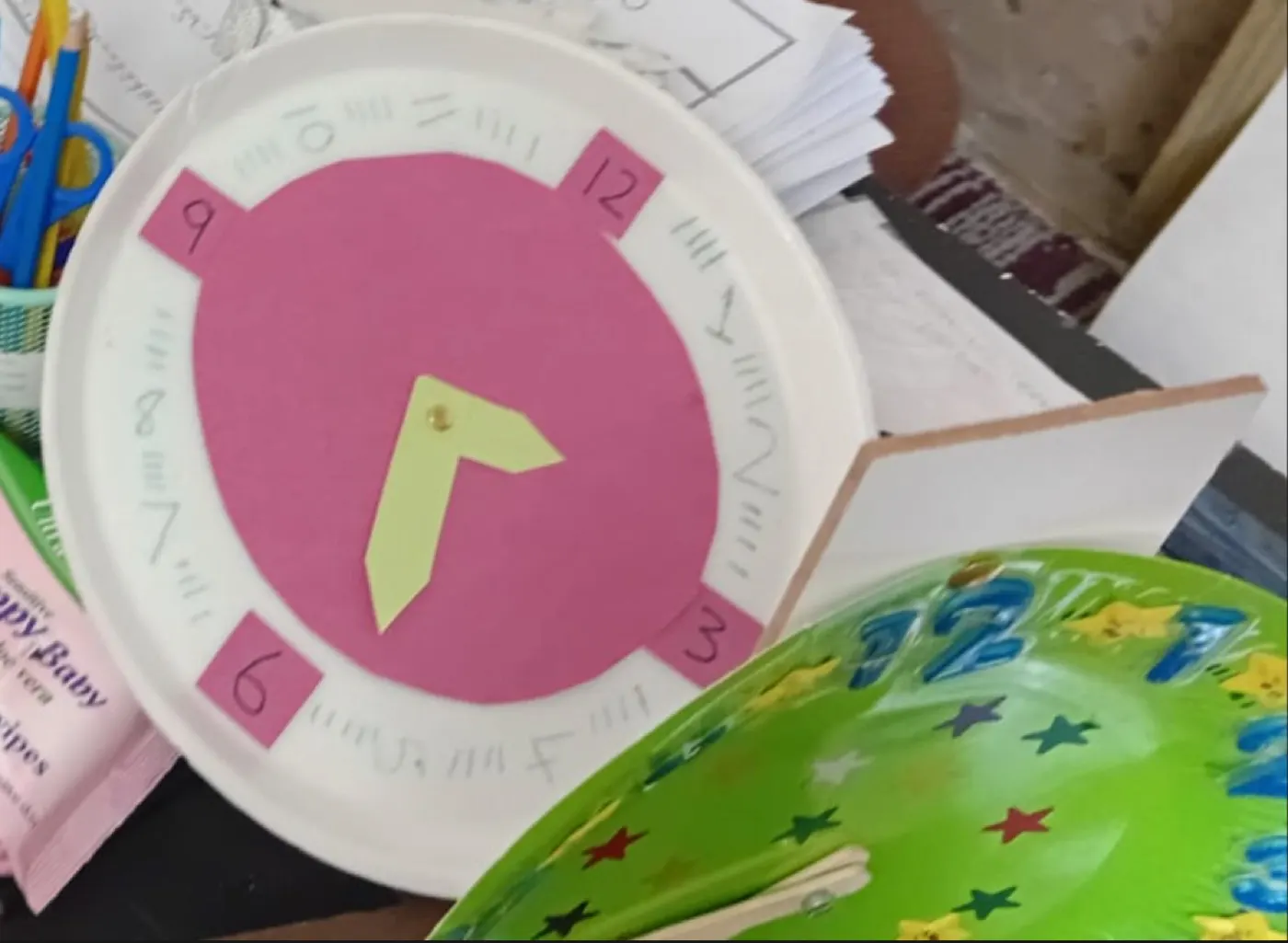 Grade 2 paper plate clock craft
